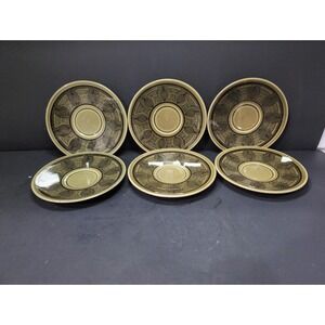 Taylor Smith and Taylor Co Green Saucers, Vintage Riviera Collection, Set of Six